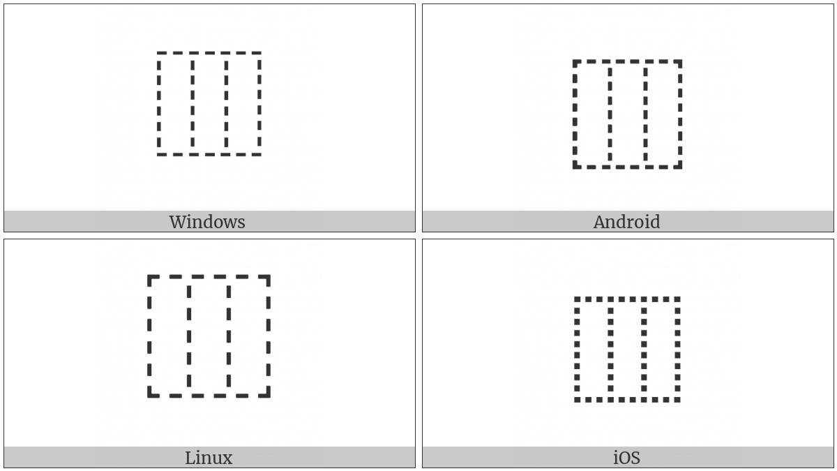 Ideographic Description Character Left To Middle And Right on various operating systems