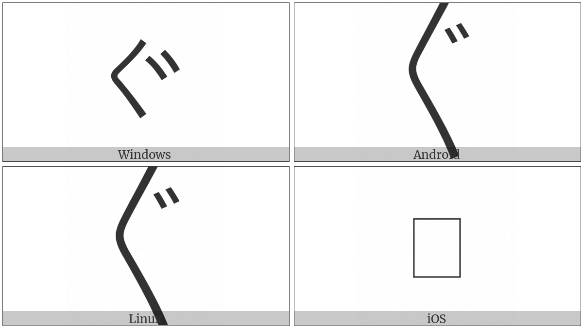 Vertical Kana Repeat With Voiced Sound Mark on various operating systems