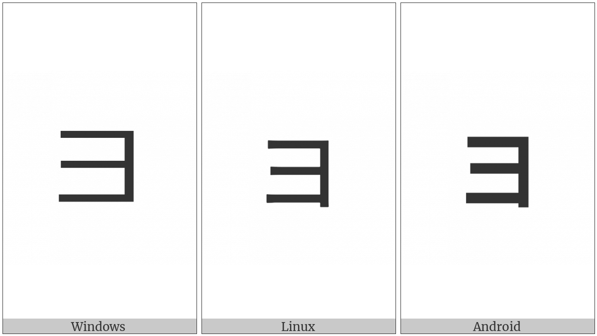 Katakana Letter Small Yo on various operating systems