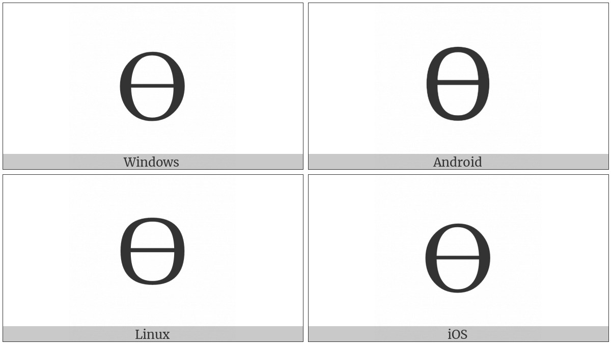 Cyrillic Capital Letter Barred O on various operating systems