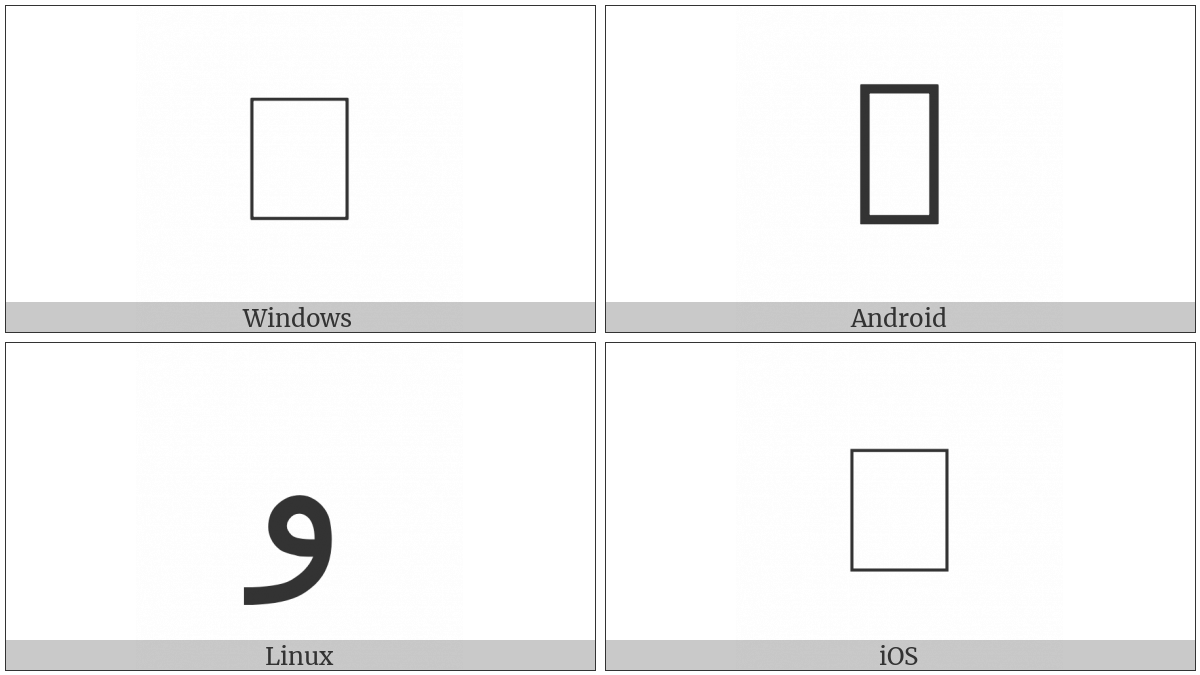 Arabic Mathematical Waw on various operating systems