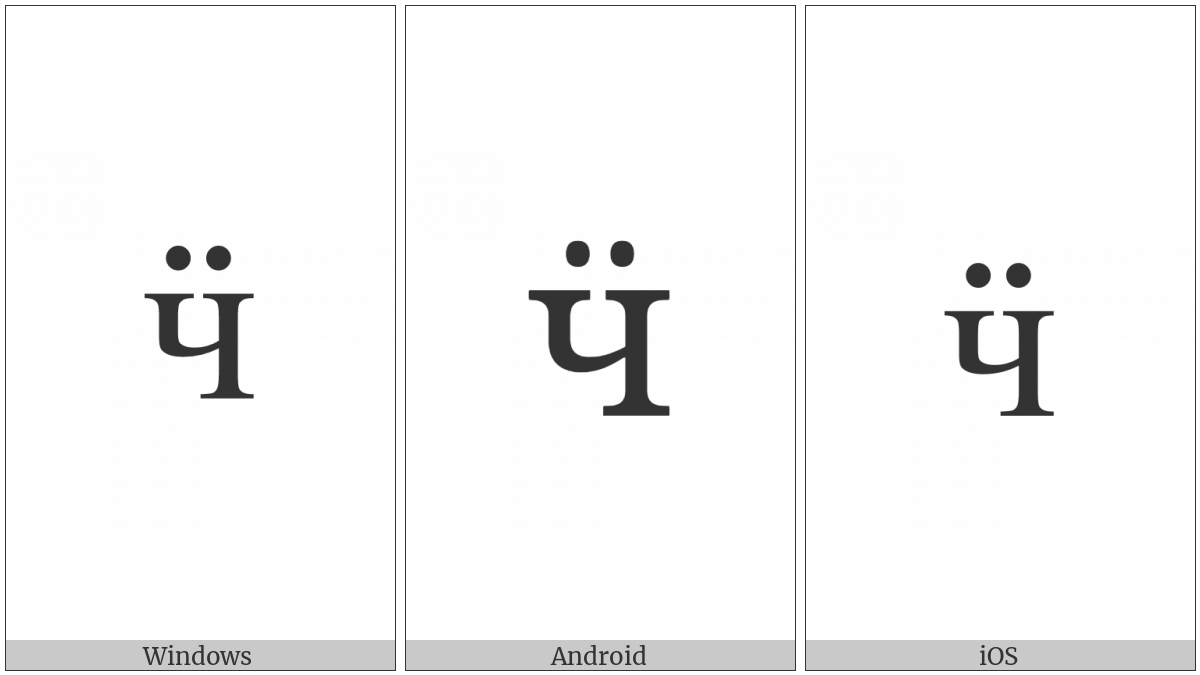 Cyrillic Small Letter Che With Diaeresis on various operating systems