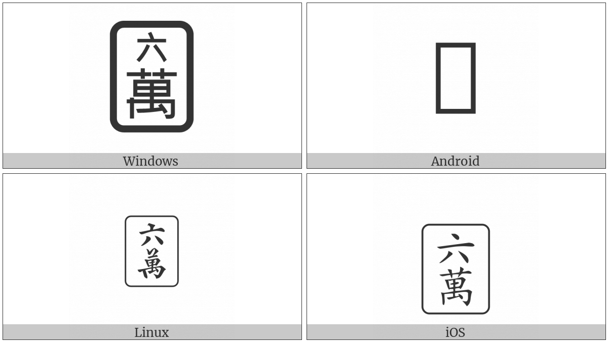 Mahjong Tile Six Of Characters on various operating systems