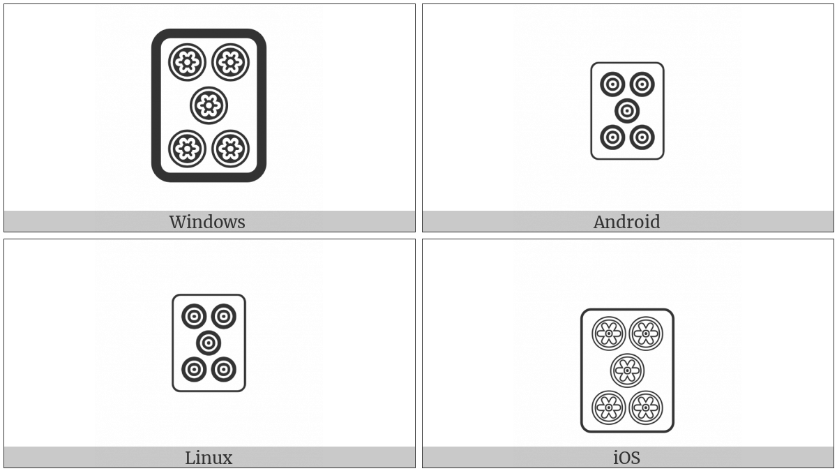 Mahjong Tile Five Of Circles on various operating systems