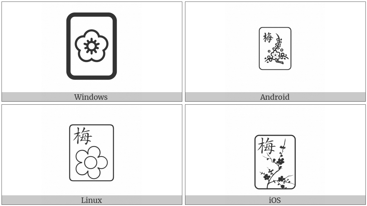 Mahjong Tile Plum on various operating systems