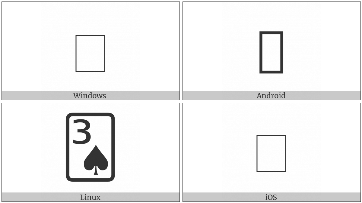 Playing Card Three Of Spades on various operating systems