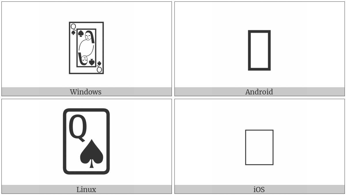 Playing Card Queen Of Spades on various operating systems