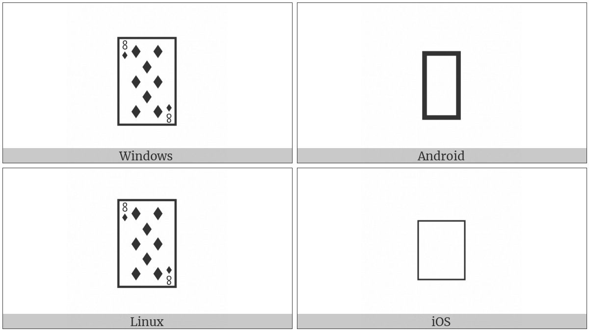 Playing Card Eight Of Diamonds on various operating systems