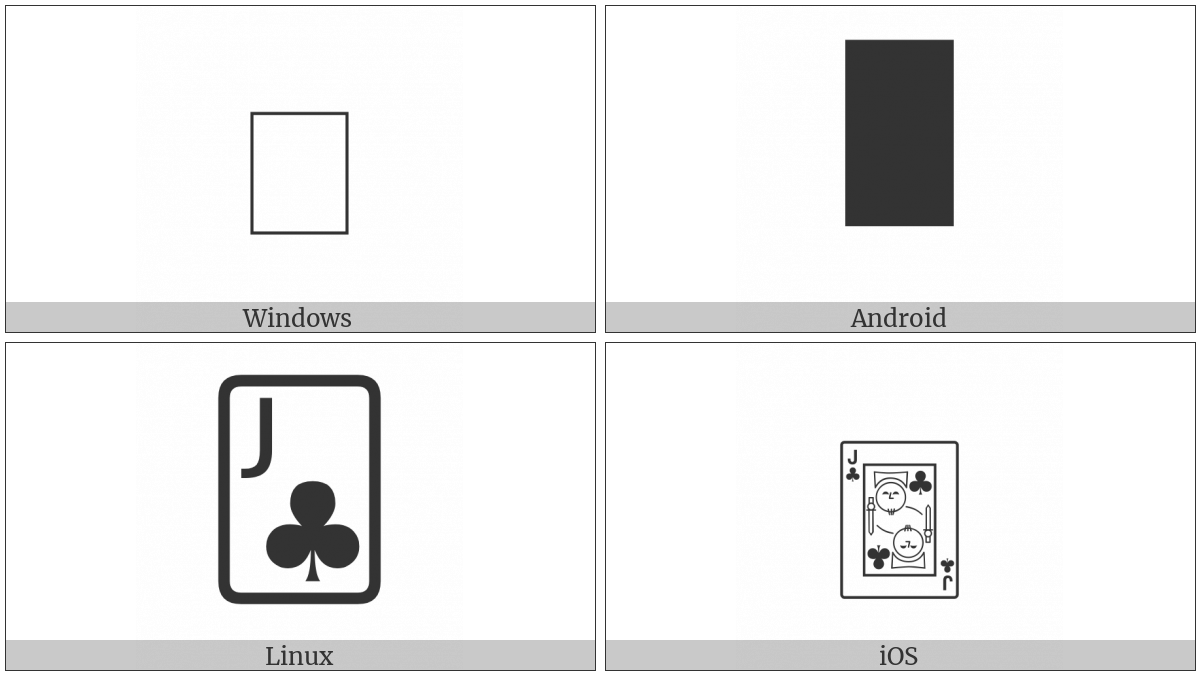 Playing Card Jack Of Clubs on various operating systems