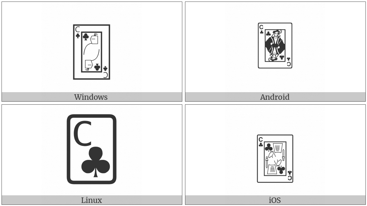 Playing Card Knight Of Clubs on various operating systems