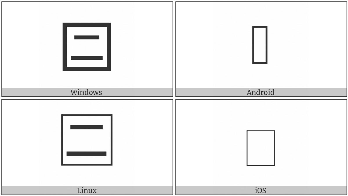 Squared Cjk Unified Ideograph-4E8C on various operating systems