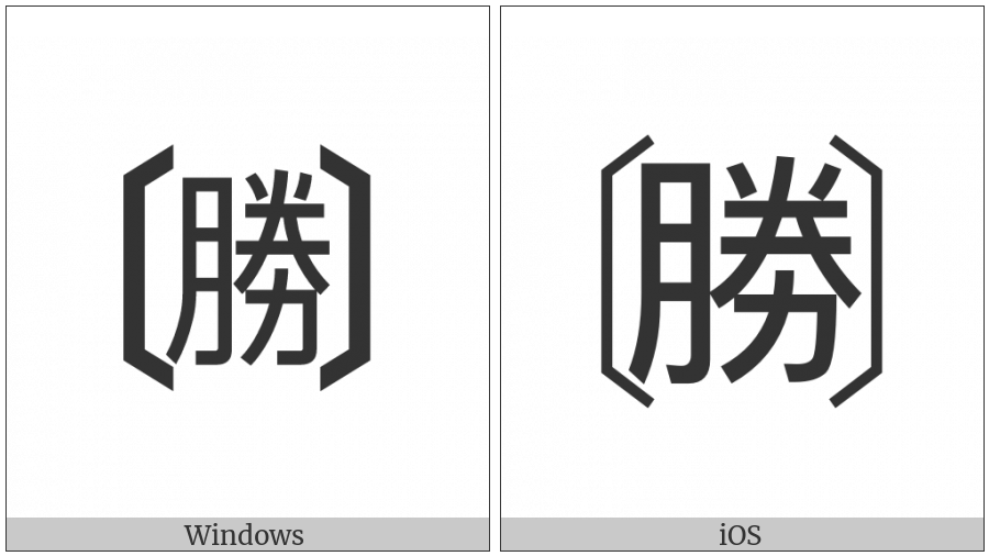 Tortoise Shell Bracketed Cjk Unified Ideograph-52Dd on various operating systems