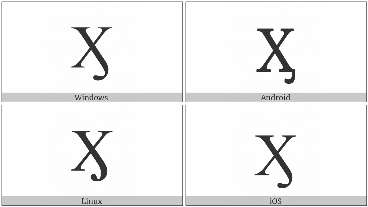 Cyrillic Capital Letter Ha With Hook on various operating systems