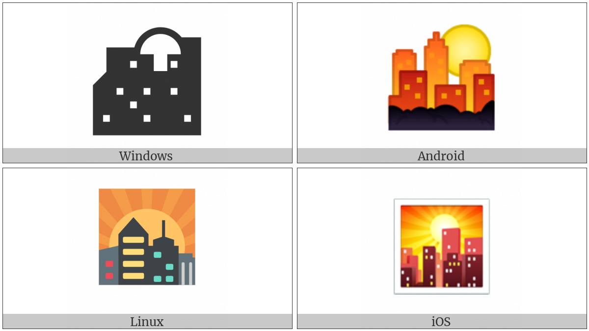 Sunset Over Buildings on various operating systems