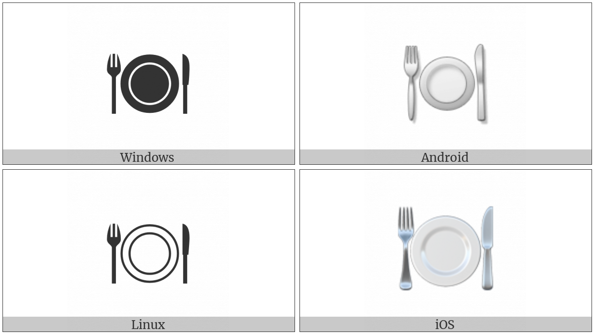 Fork And Knife With Plate on various operating systems