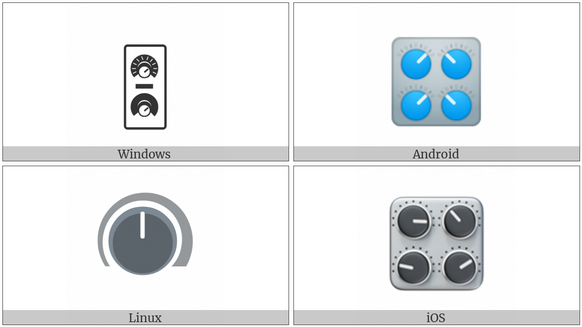 Control Knobs on various operating systems