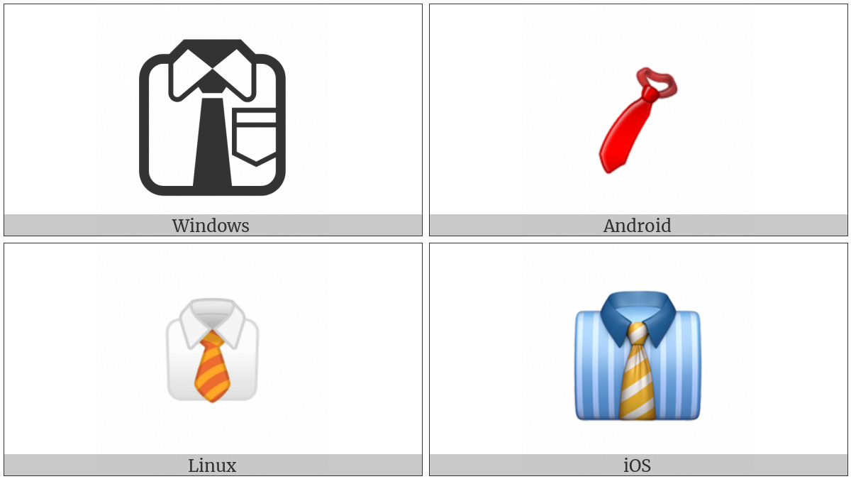 Necktie on various operating systems