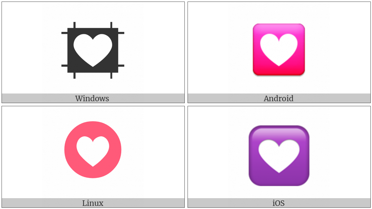 Heart Decoration on various operating systems