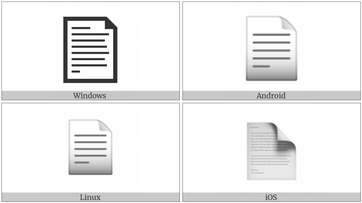 Page Facing Up on various operating systems