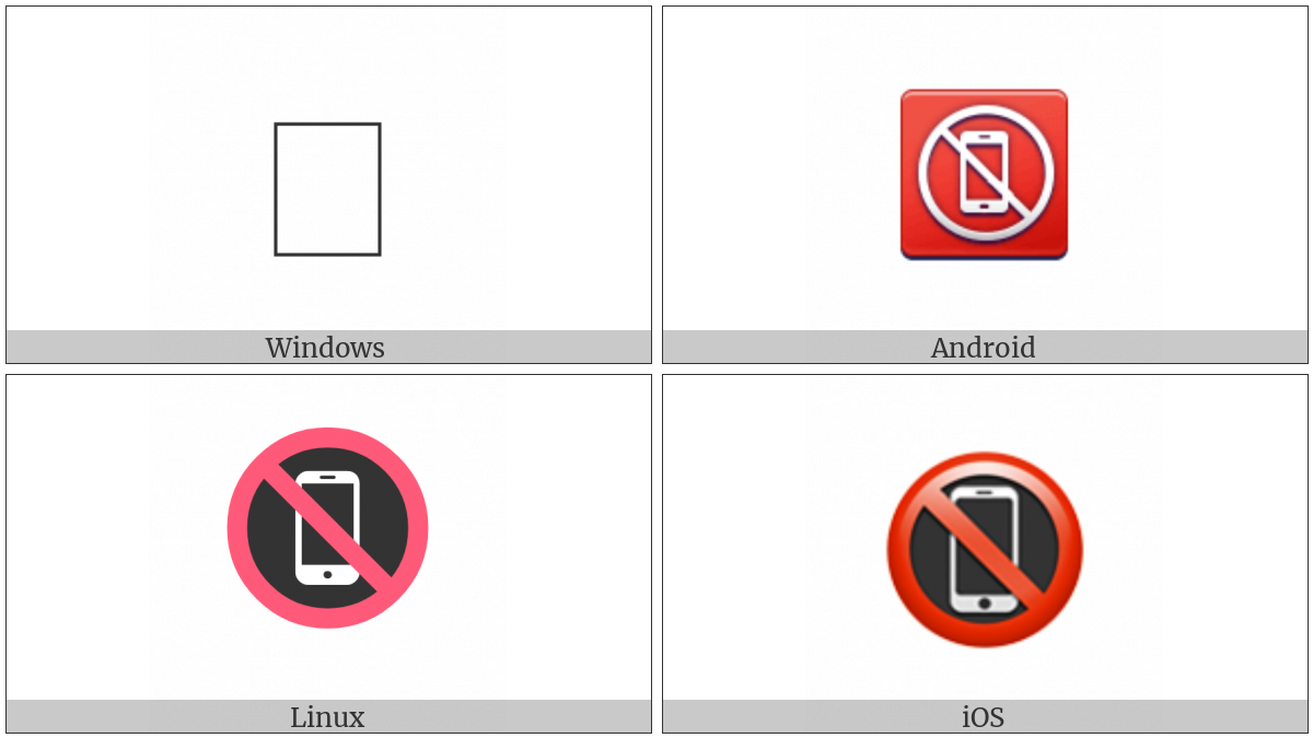 No Mobile Phones on various operating systems