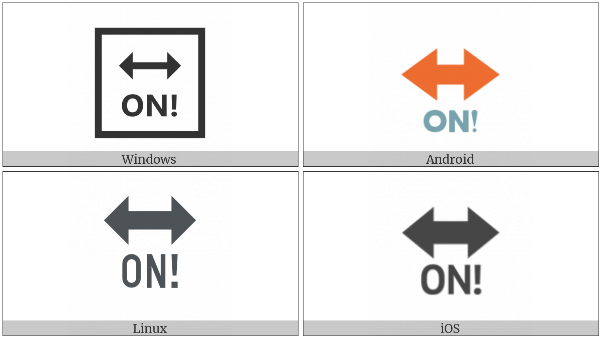 On With Exclamation Mark With Left Right Arrow Above on various operating systems