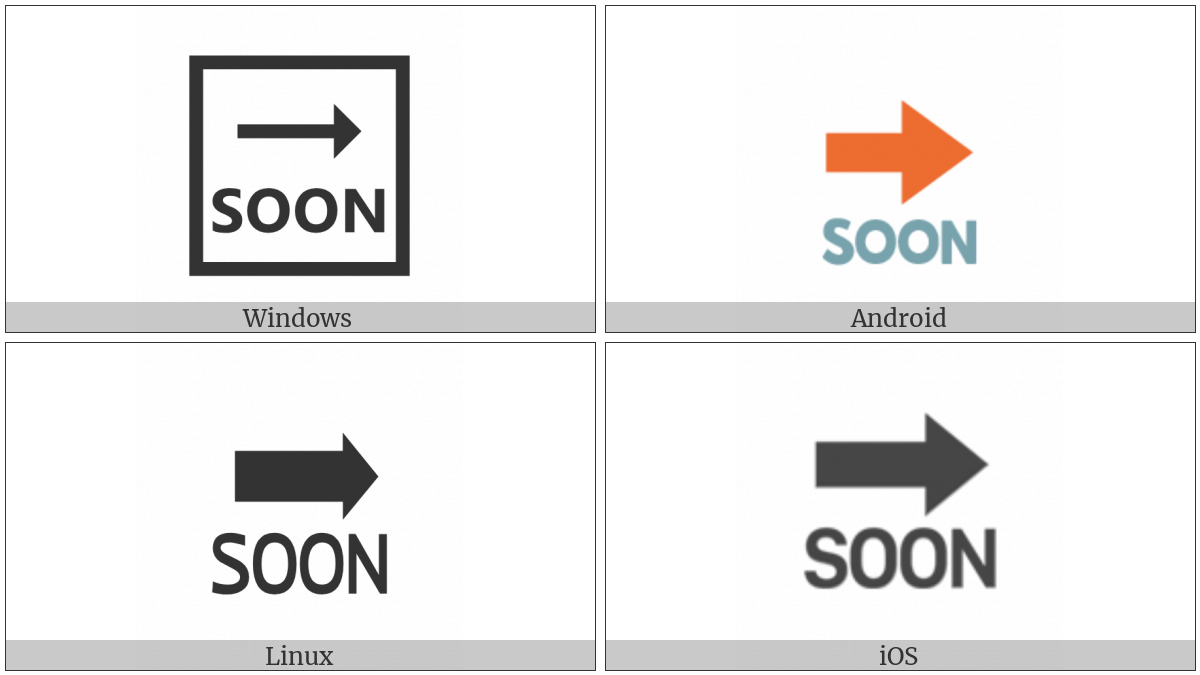 Soon With Rightwards Arrow Above on various operating systems