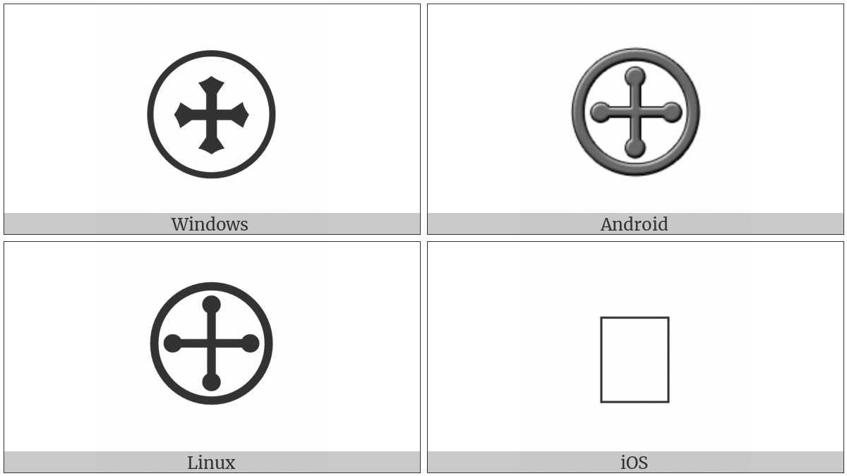 Circled Cross Pommee on various operating systems