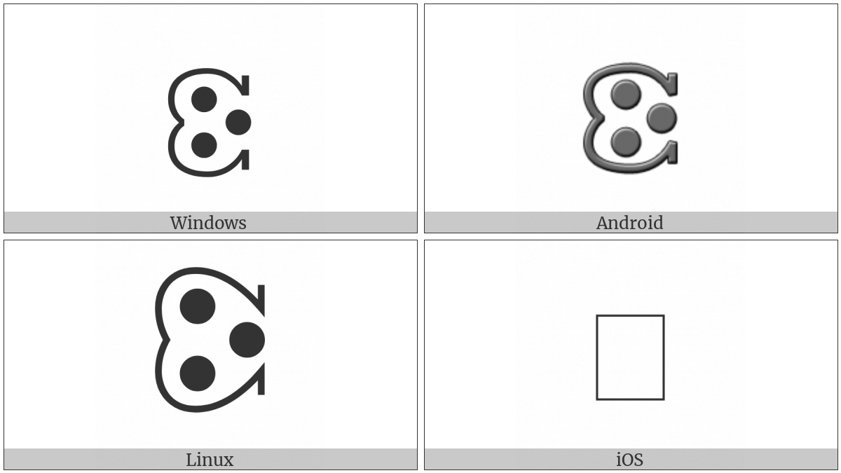 Notched Left Semicircle With Three Dots on various operating systems