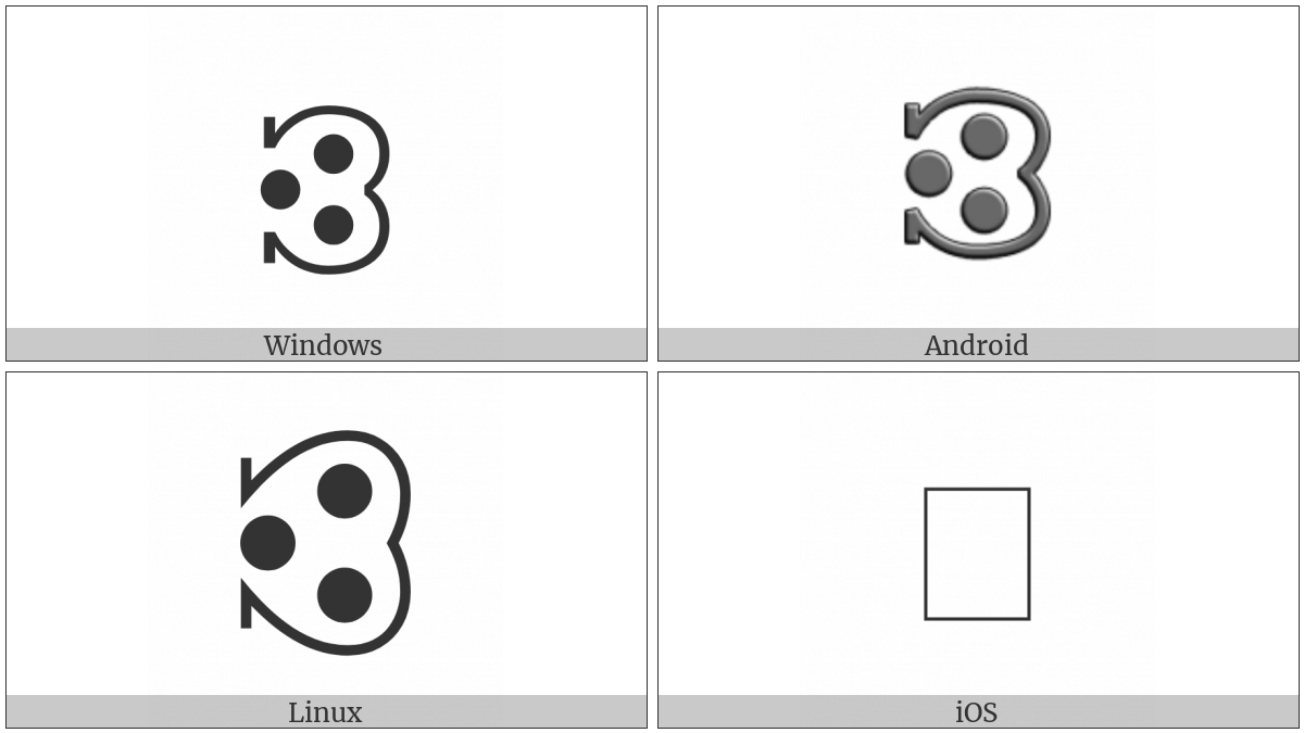 Notched Right Semicircle With Three Dots on various operating systems