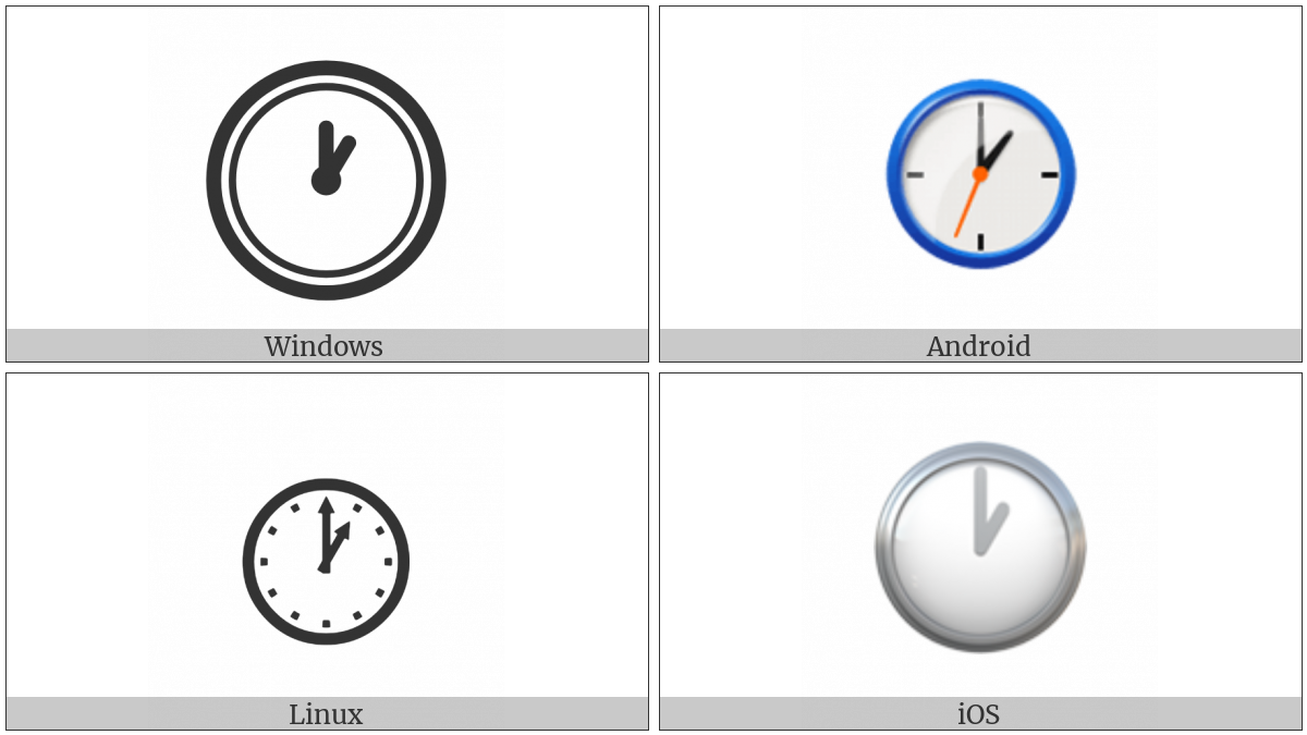 Clock Face One Oclock on various operating systems