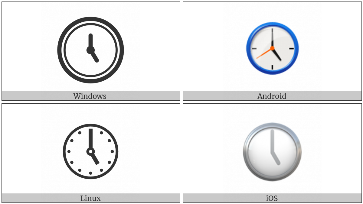 Clock Face Five Oclock on various operating systems