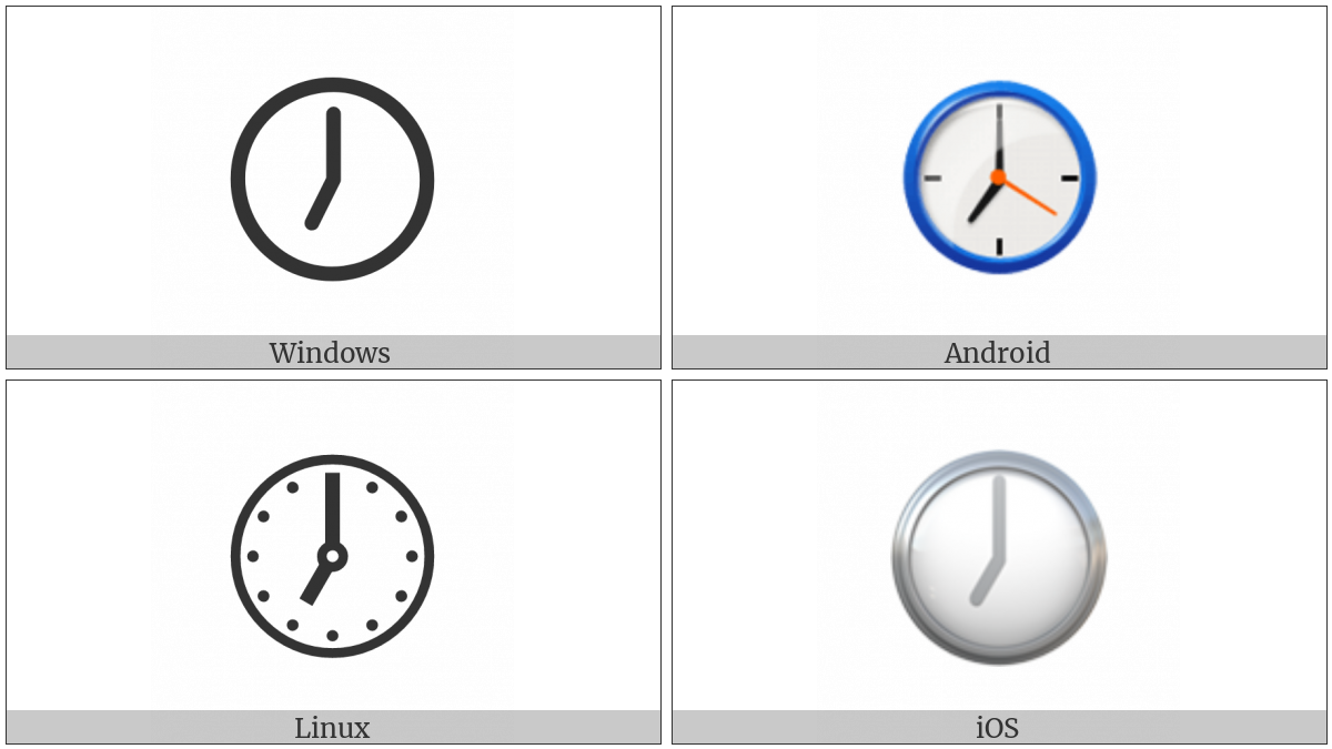 Clock Face Seven Oclock on various operating systems