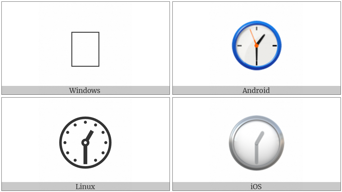 Clock Face One-Thirty on various operating systems