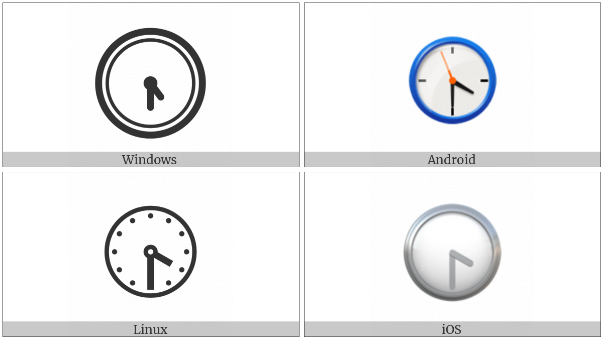 Clock Face Four-Thirty on various operating systems