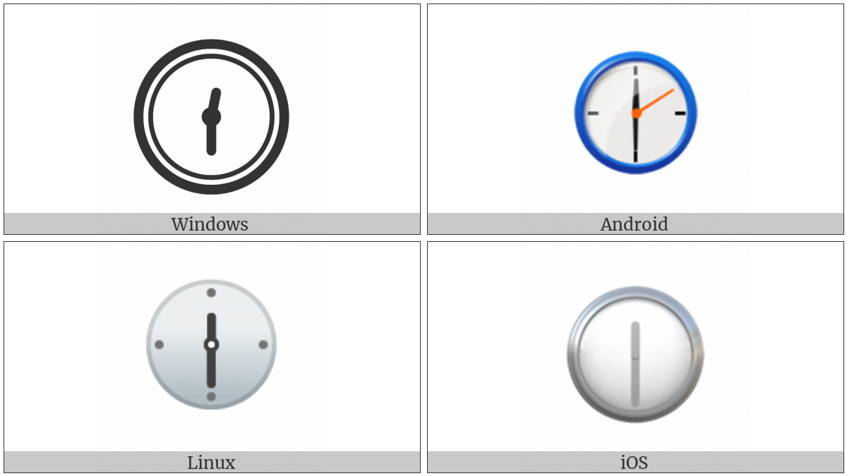 Clock Face Twelve-Thirty on various operating systems