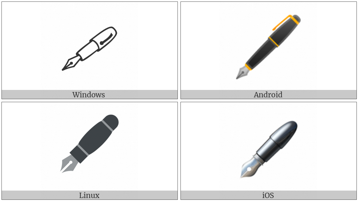 Lower Left Fountain Pen on various operating systems