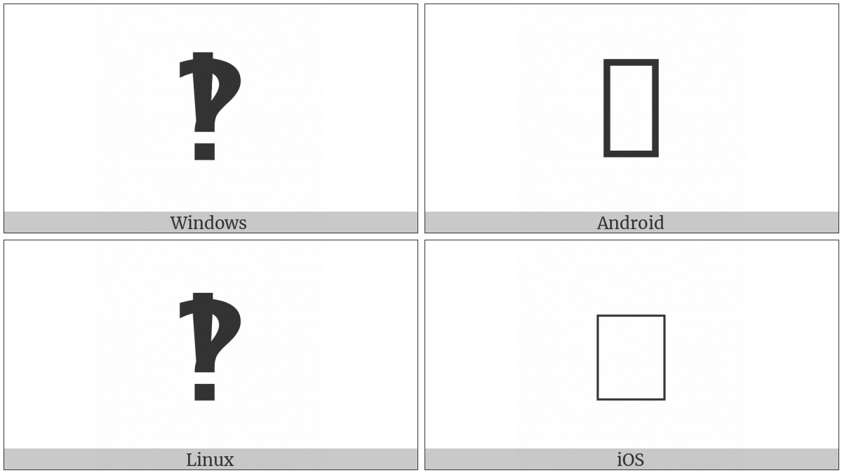 Heavy Sans-Serif Interrobang Ornament on various operating systems