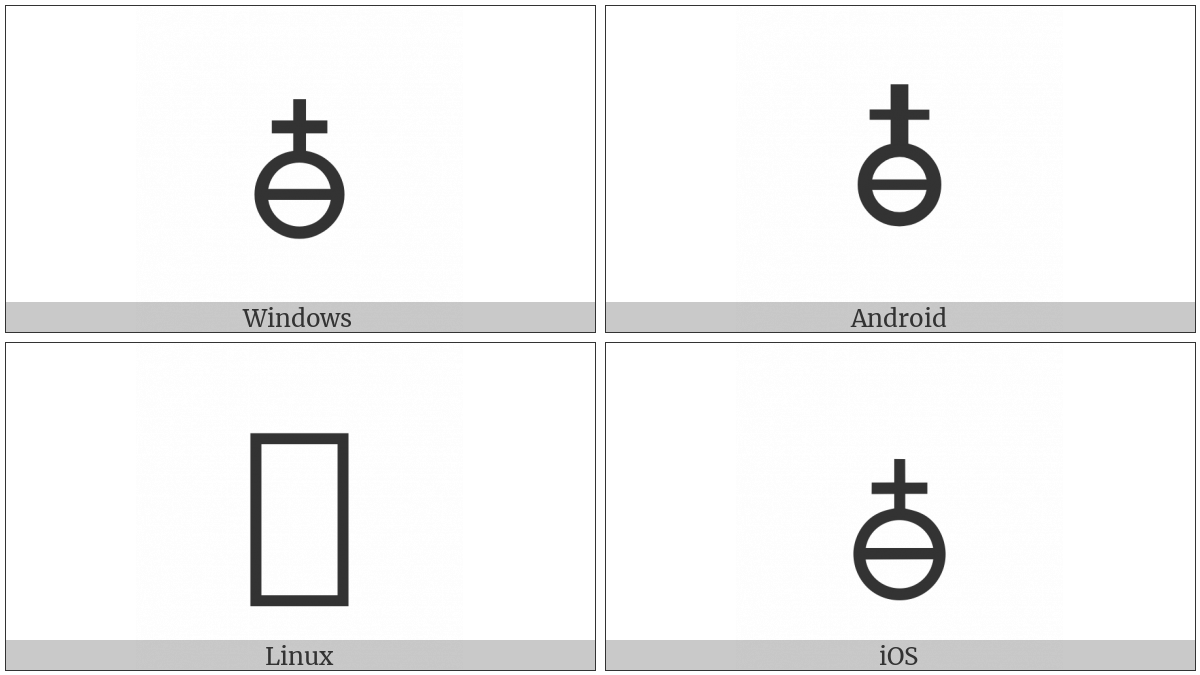 Alchemical Symbol For Salt Of Antimony on various operating systems