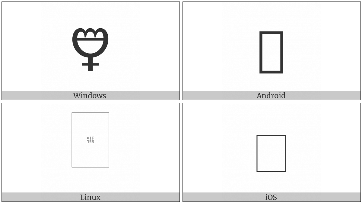 Alchemical Symbol For Regulus-4 on various operating systems