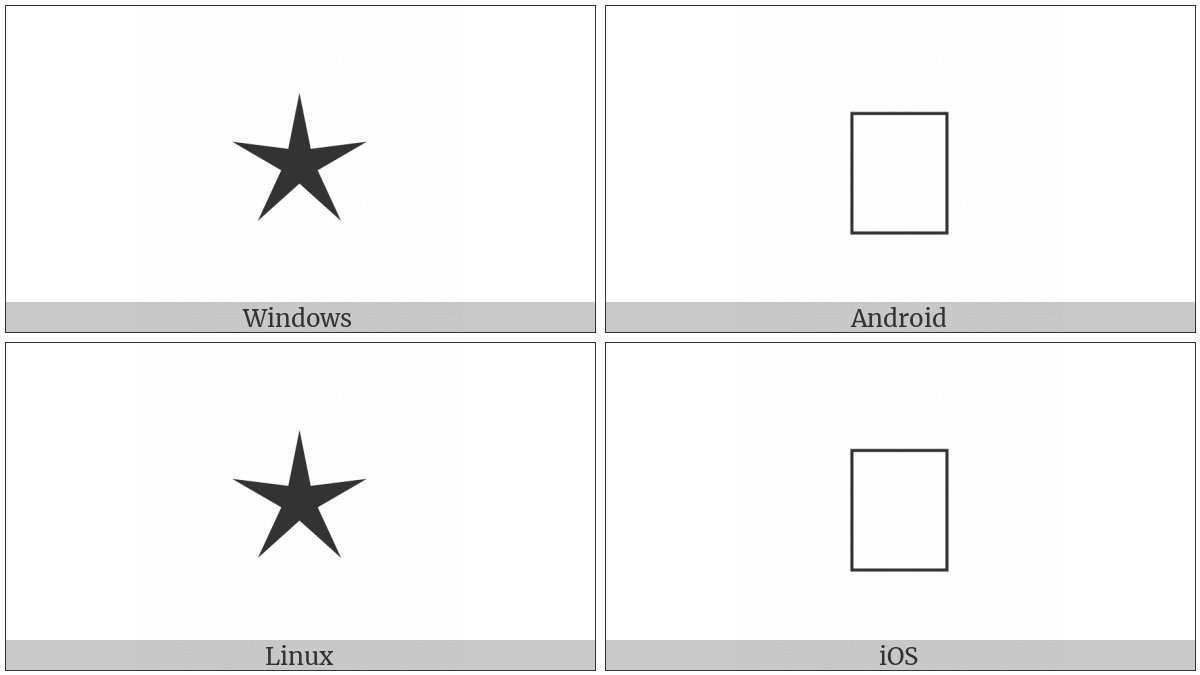 Light Five Pointed Black Star on various operating systems