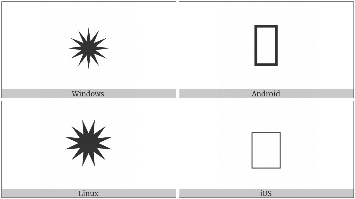 Light Twelve Pointed Black Star on various operating systems