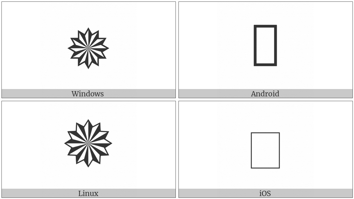 Heavy Twelve Pointed Pinwheel Star on various operating systems