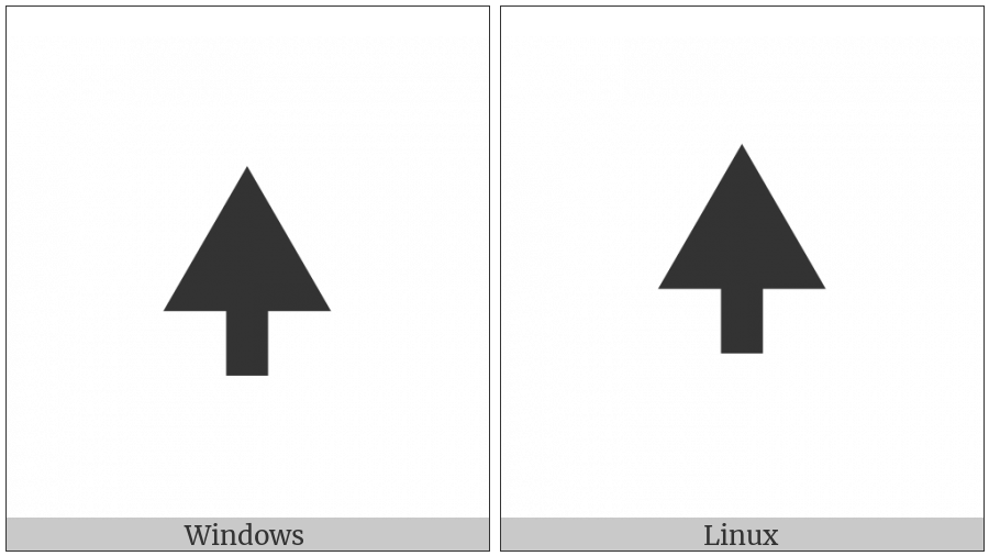 Heavy Upwards Arrow With Large Equilateral Arrowhead on various operating systems