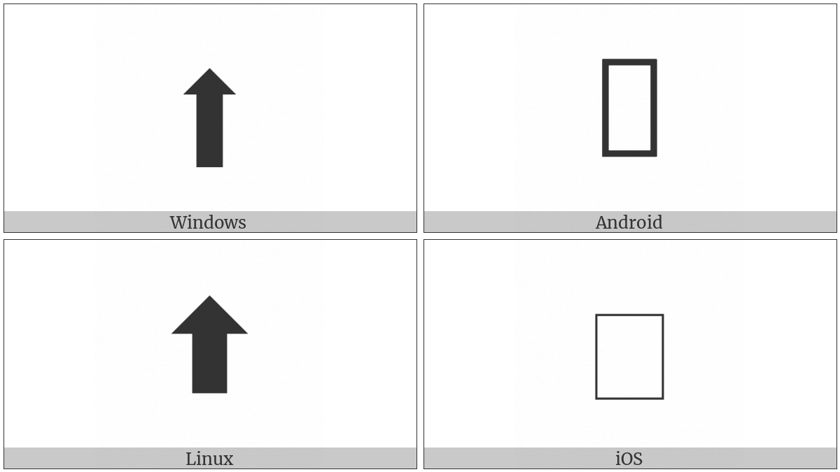 Upwards Triangle-Headed Arrow With Heavy Shaft on various operating systems