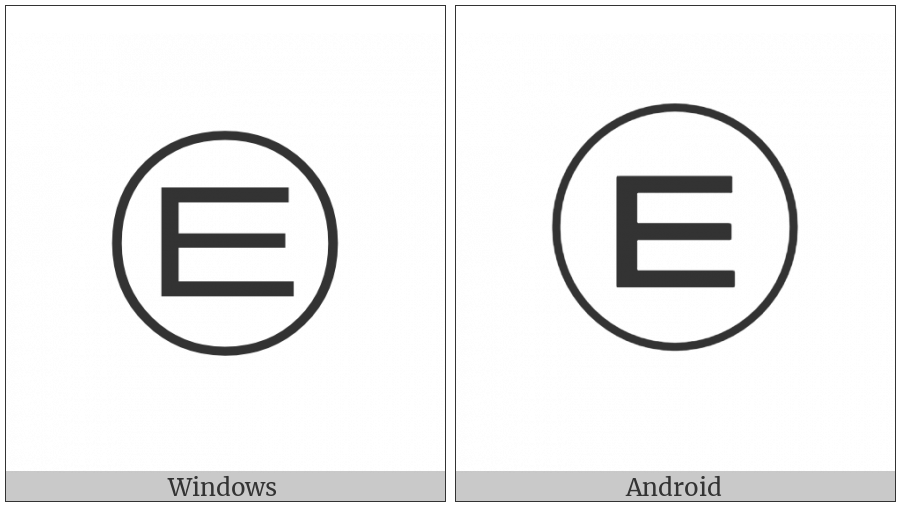 Circled Hangul Thieuth on various operating systems