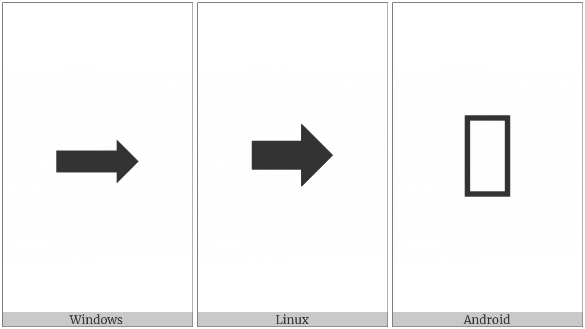 Rightwards Triangle-Headed Arrow With Heavy Shaft on various operating systems