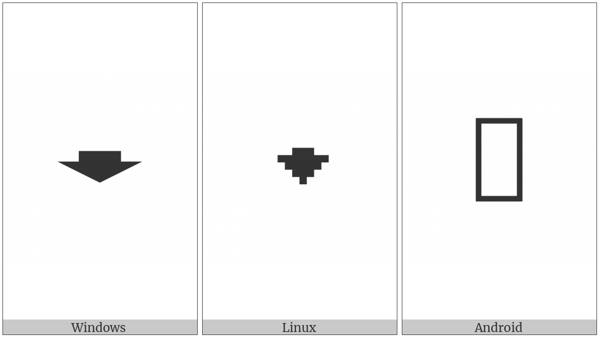 Downwards Compressed Arrow on various operating systems