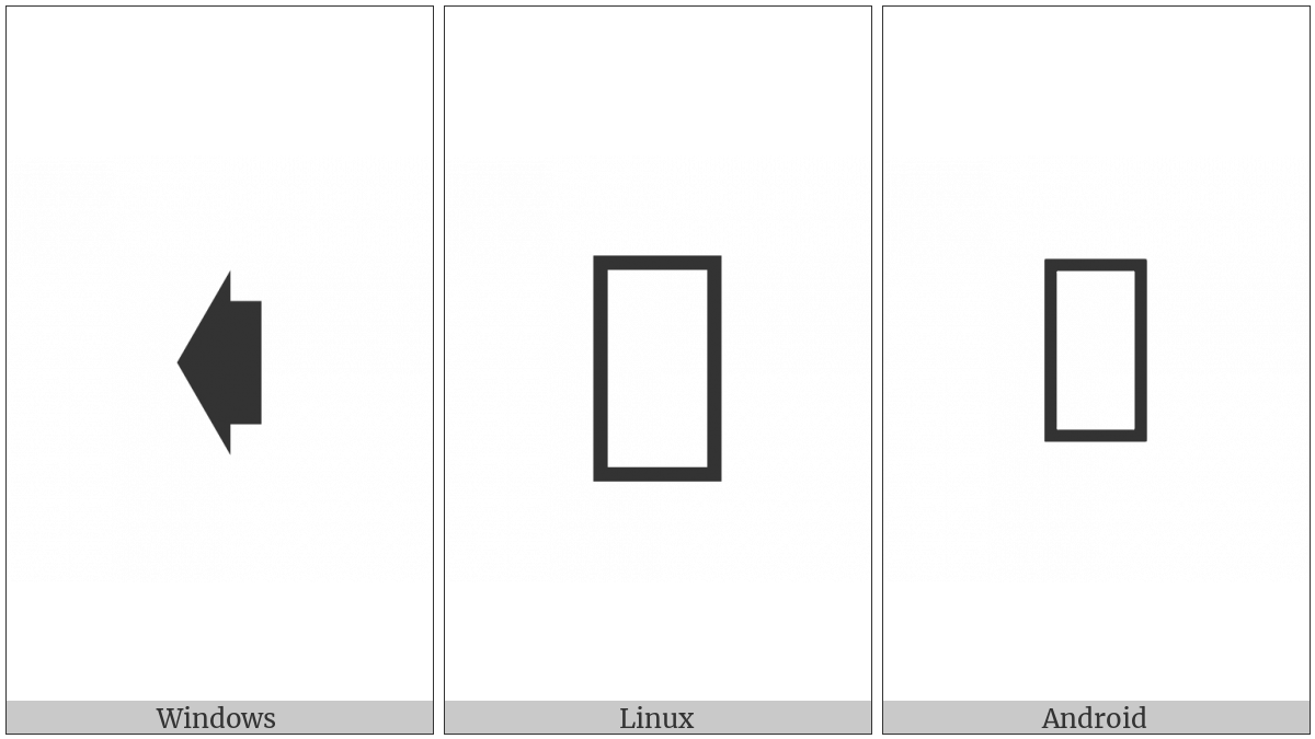 Leftwards Heavy Compressed Arrow on various operating systems