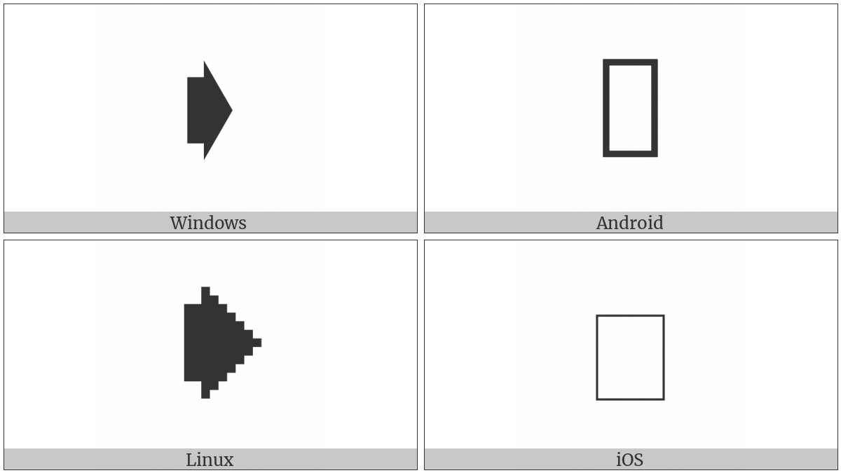 Rightwards Heavy Compressed Arrow on various operating systems