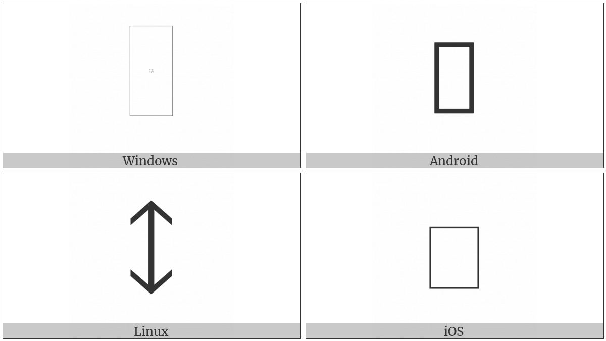 Up Down Sans-Serif Arrow on various operating systems